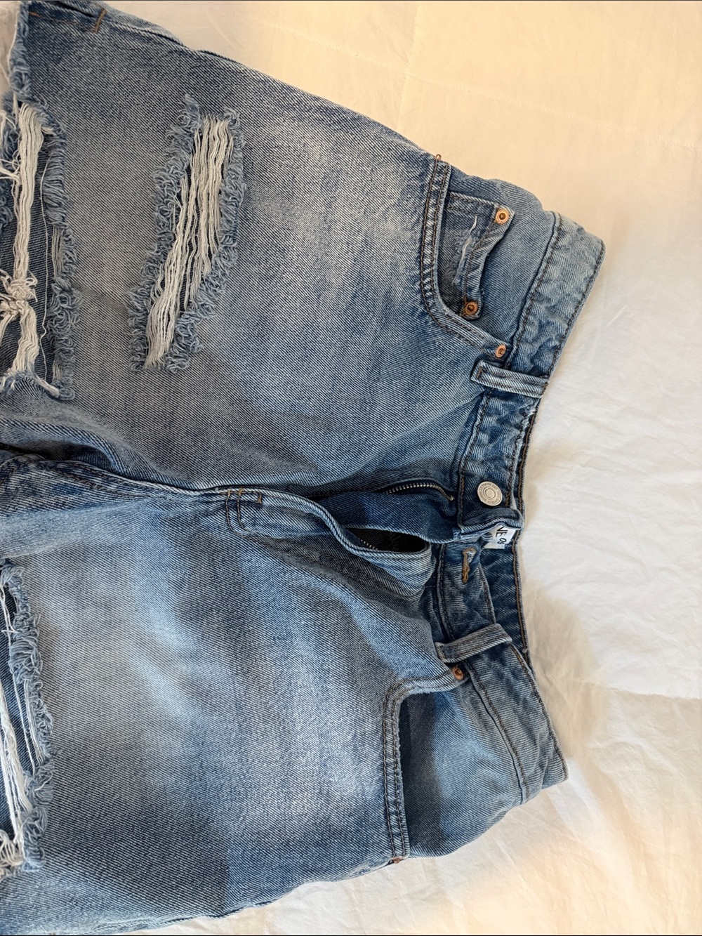 Ardene Light Blue Distressed Boyfriend Denim Shorts